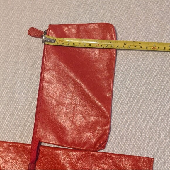 Sabina New York Red Leather Shoulder Bag Designer Purse & Wristlet  Mag Closure - Picture 11 of 12